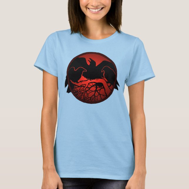 Raven Ringer Shirt Raven Camisetas de arte de cuer (Anverso)