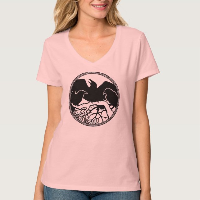 Raven Ringer Shirt Raven Camisetas de arte de cuer (Anverso)