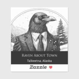 Raven sobre Talkeetna - Pegatina de corte de vinil
