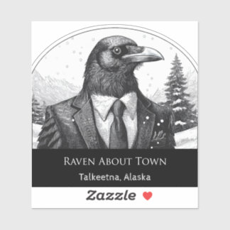 Raven sobre Talkeetna - Pegatina de corte de vinil