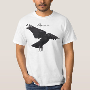 Raven volando despegando camiseta de arte de vida 