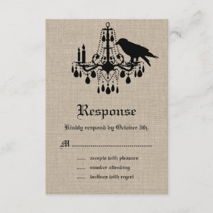 Raven y Damask en Burlap RSVP
