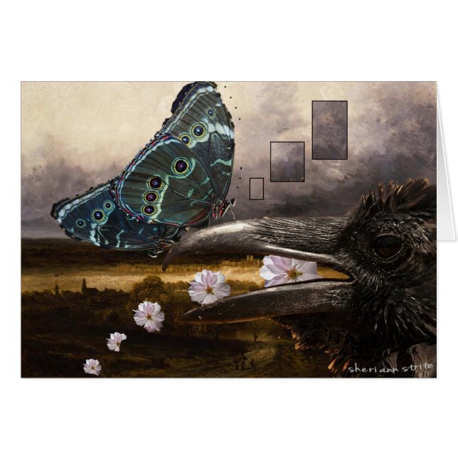 Raven y mariposa (Anverso (Horizontal))