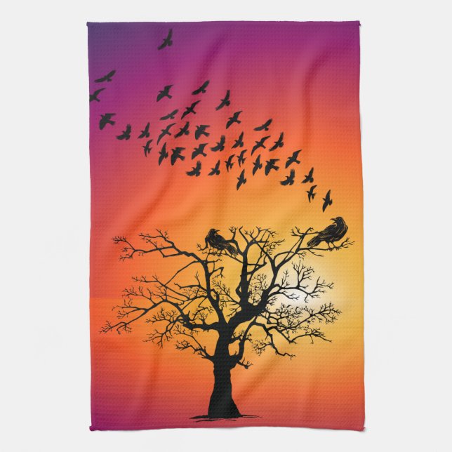 Ravens Crows Blackbirds Toallas de cocina (Vertical)