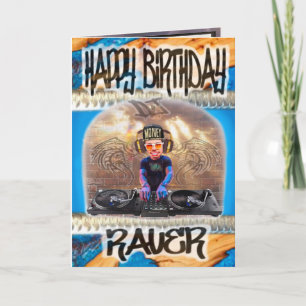 Raver de la tarjeta de cumpleaños