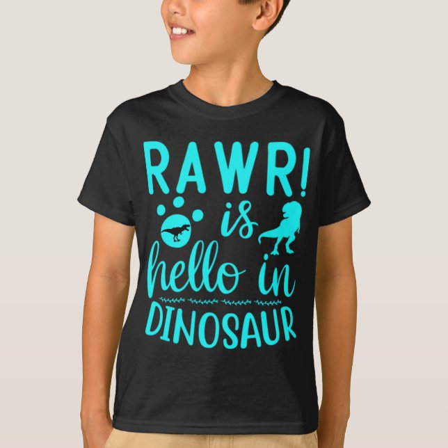 Rawr! Es Hola en Camiseta de Dinosaurio (Anverso)