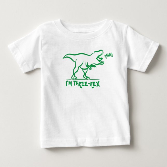 Rawr soy tres -Rex Camiseta de cumpleaños número 3 (Anverso)