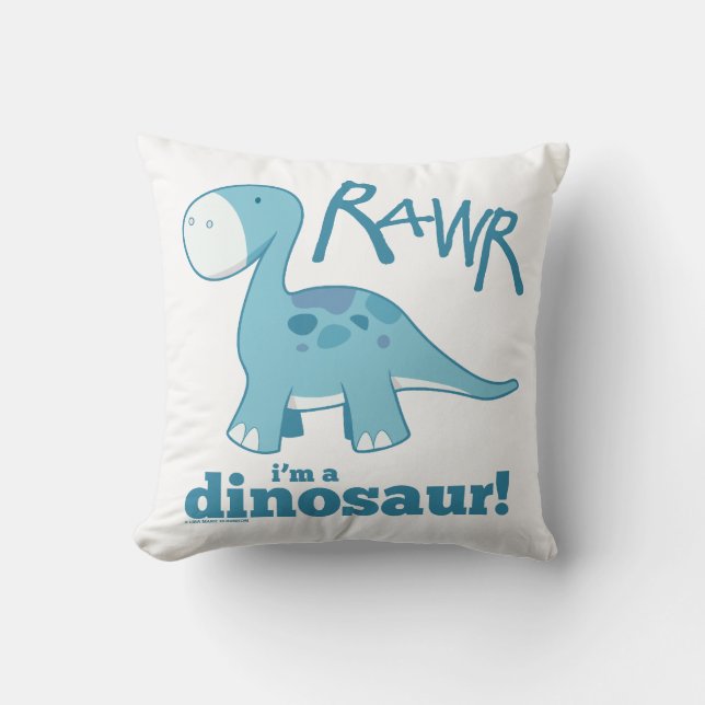 RAWR soy un Cojín decorativo del dinosaurio (Anverso)