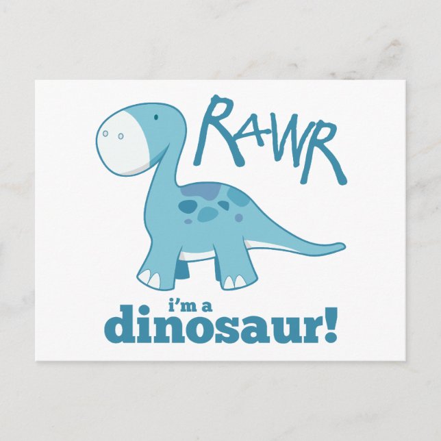 RAWR Soy un Diplodocus de Dinosaurios Postales (Anverso)