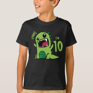 Rawr Tengo 10 años, divertida camiseta de los 10 c