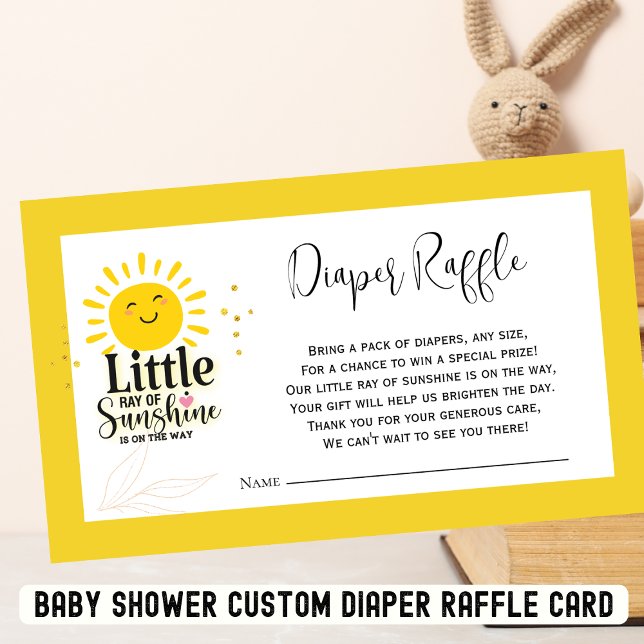 Ray de la tarjeta Baby Shower Diaper Raffle de Sun (Subido por el creador)