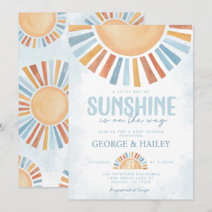 Ray of Sunshine Baby Shower Invitación