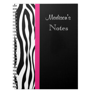 Raya de la cebra con el cuaderno personalizado