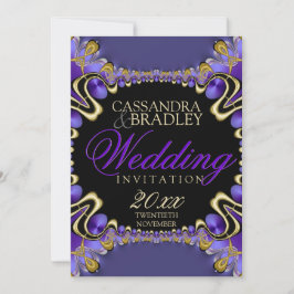 Rayalina: Invitaciones a una boda de oro negro mor