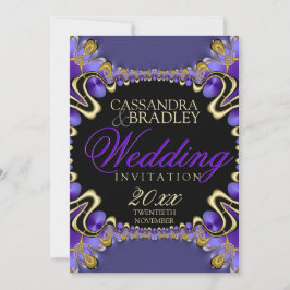 Rayalina: Invitaciones a una boda de oro negro mor