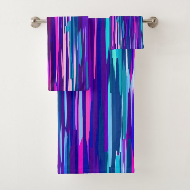 Rayas abstractas púrpura, rosa y azul (In situ)