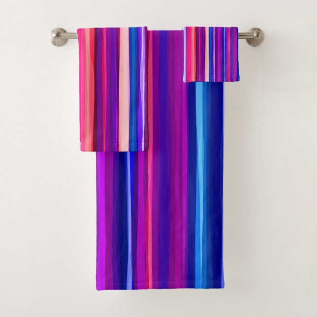 Rayas abstractas púrpura, rosa y azul (In situ)