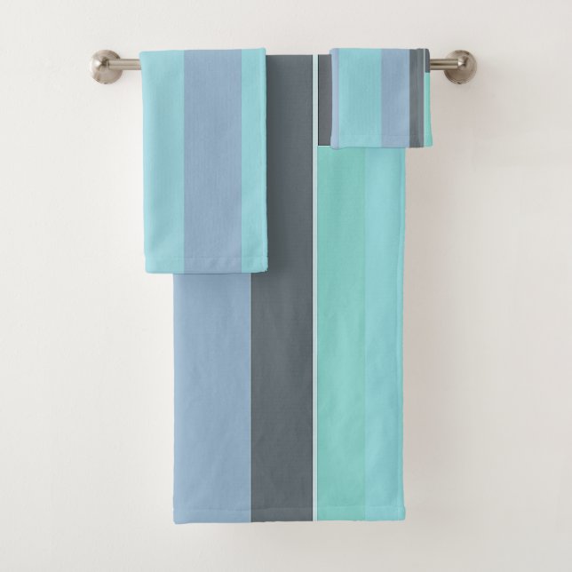 Rayas abstractas púrpura, verde y turquesa (In situ)