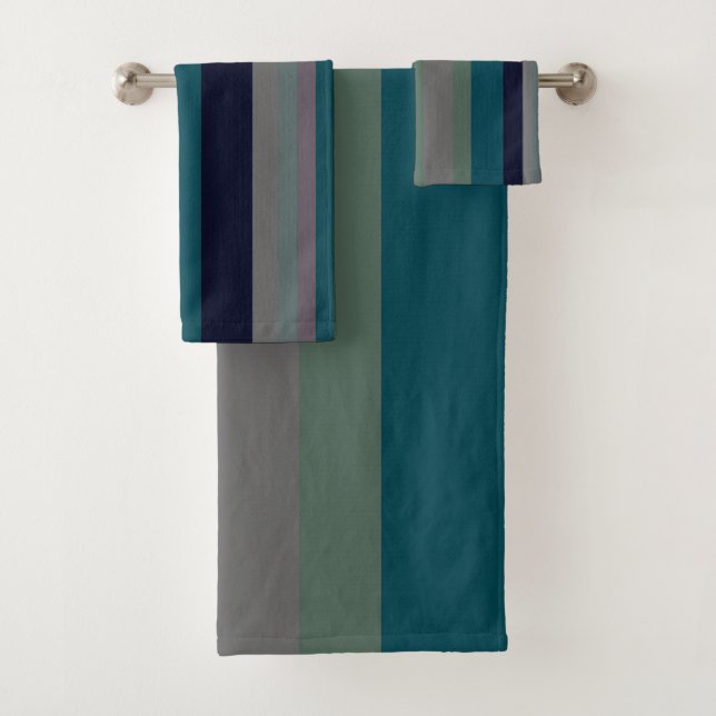 Rayas abstractas verdes, Verde azuladas y rosas (In situ)