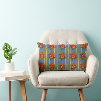 Rayas amarillas en azul con almohada de Amaryllis