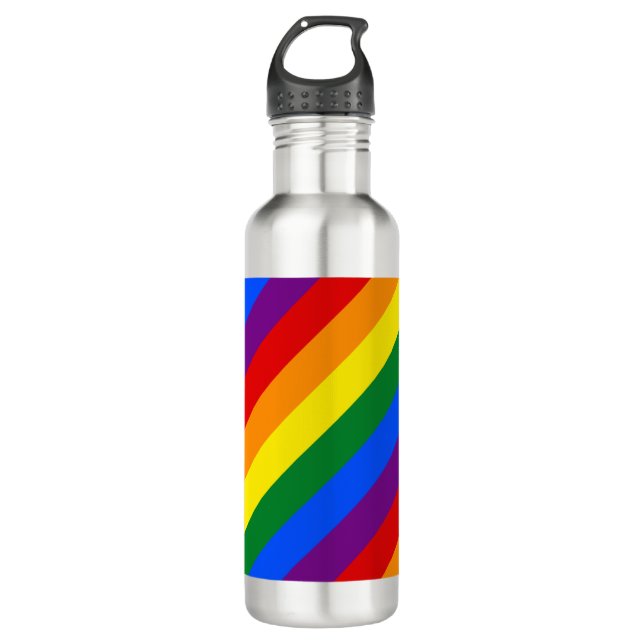 Rayas arco iris Orgullo gay Diseño Botella de agua (Anverso)