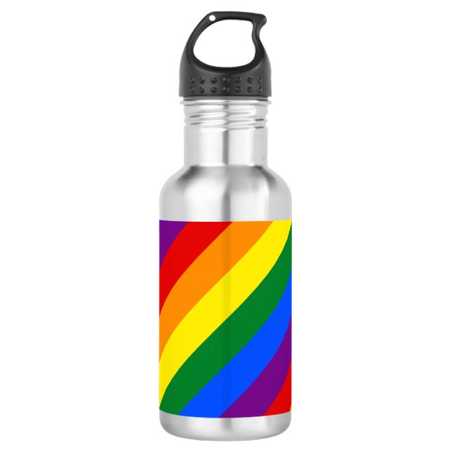 Rayas arco iris Orgullo gay Diseño Botella de agua (Anverso)