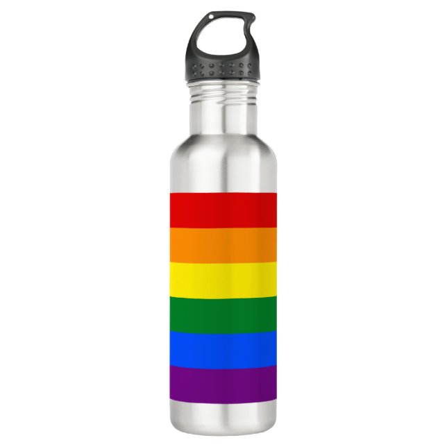 Rayas arco iris Orgullo gay Diseño Botella de agua (Anverso)