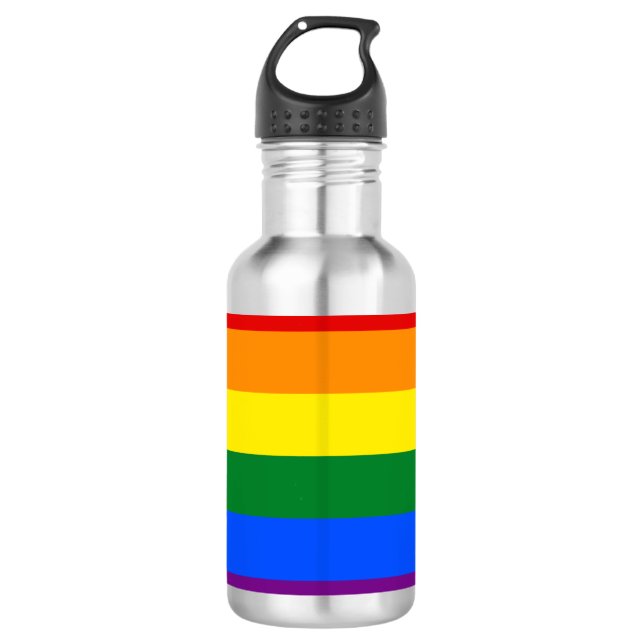 Rayas arco iris Orgullo gay Diseño Botella de agua (Anverso)