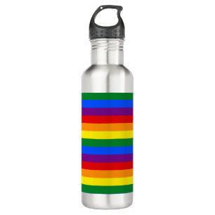 Rayas arco iris Orgullo gay Diseño Botella de agua