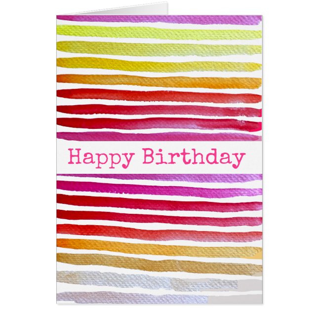 Rayas arcoiris linda acuarela (Frente)