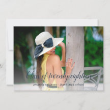 Rayas azul oscuro y malva Invitación de graduados