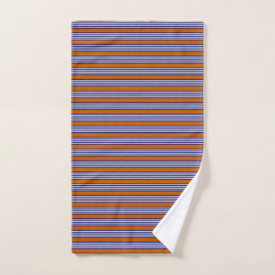 Rayas azul y blanca de la marina con naranja quema