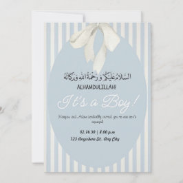 Rayas azules niño Invitación Aqiqah Invite