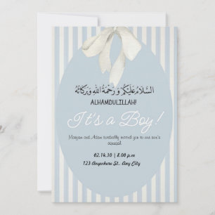Rayas azules niño Invitación Aqiqah Invite