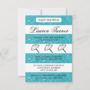 Rayas Azules y Blancas - Invitación para Baby Show