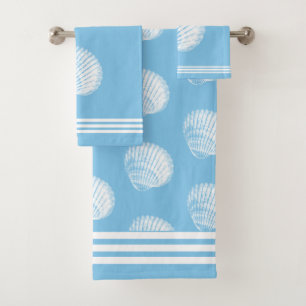 Rayas blancas con playas y azul de océano blanco