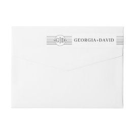 Rayas blancas negras y boda monograma