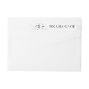 Rayas blancas negras y boda monograma