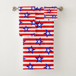 Rayas blancas rojas con estrellas azules y blancas