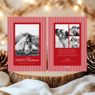 Rayas Blancas Rojas Modernas Navidad Familia 4 Fot