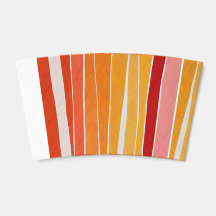 Rayas Cálidas | Taza de Café Abstracta Pintada a M