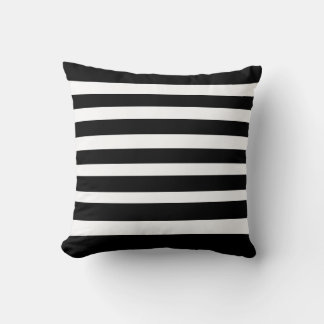 Rayas clásicas Cojín decorativo blanco y negro