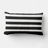 Rayas clásicas Cojín decorativo blanco y negro
