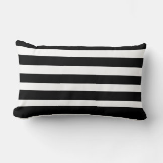 Rayas clásicas Cojín decorativo blanco y negro