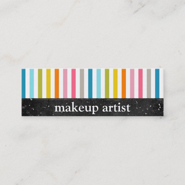 Rayas coloridas - artista de maquillaje - tarjetas (Anverso)