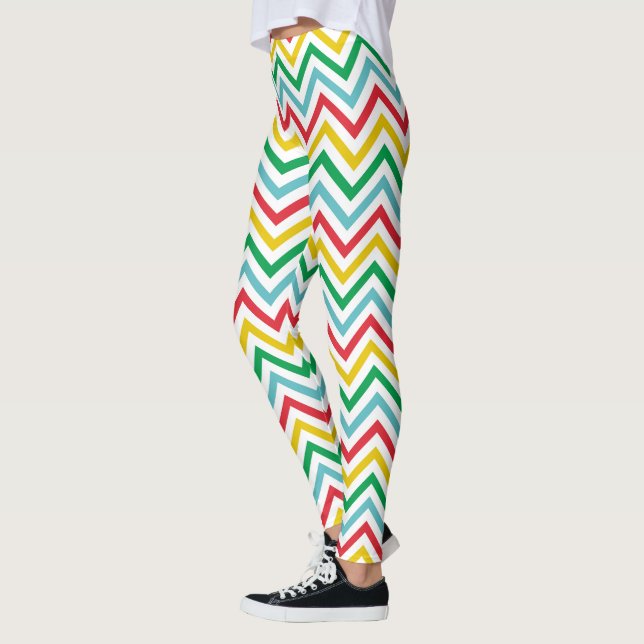 Rayas coloridas Retro Hip Stretch Leggings (Izquierda)