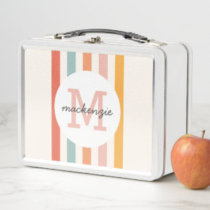Rayas Coloridas Retro Personalizadas con Monograma