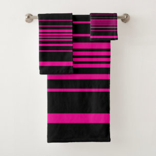 Rayas complejas - Magenta y negro