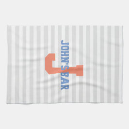 Rayas con la toalla de la barra del monograma