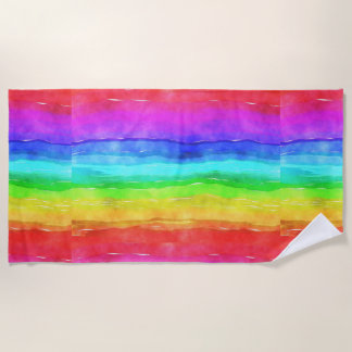 Rayas de arcoiris acuáticas Diseño Toalla de Playa